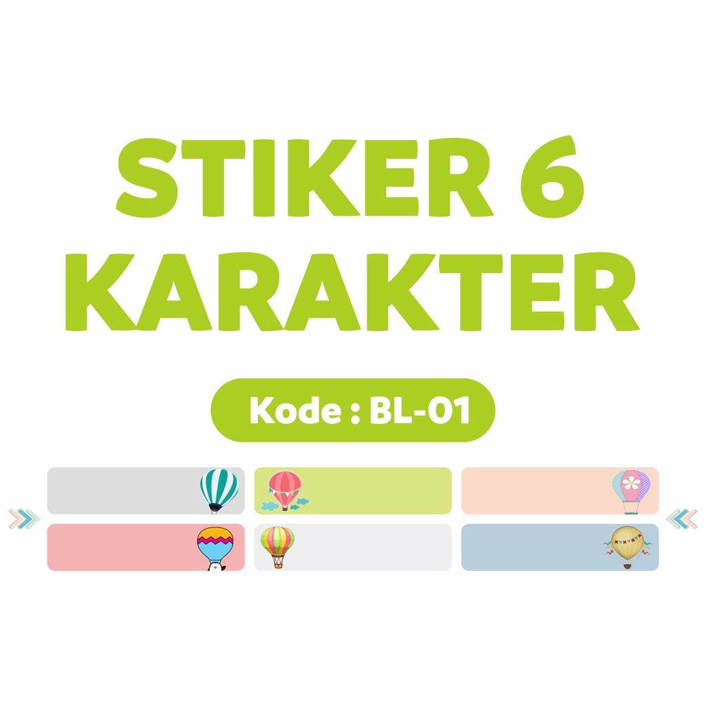 

STIKER 6 KARAKTER // BL-01 // Waterproof // Kain // BLUESTIKER