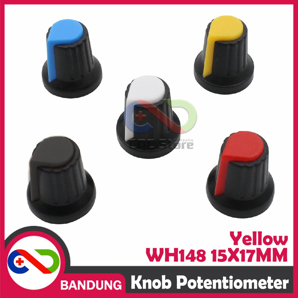 KNOB POTENTIOMETER POTENSIOMETER ROTARY WH148 15X17MM YELLOW KUNING
