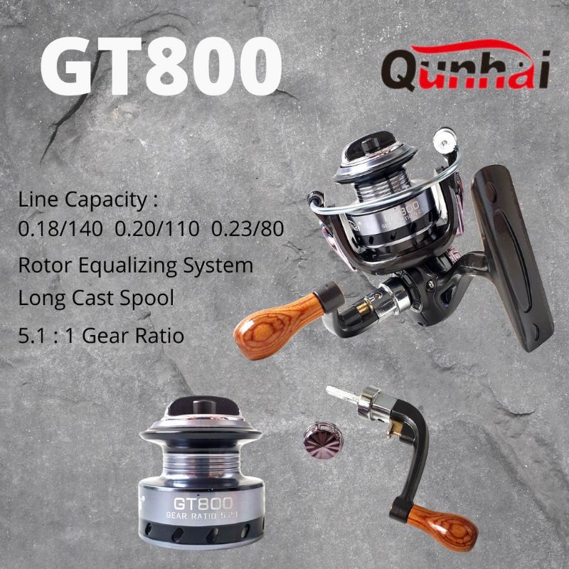 REEL QUNHAI GT800 REEL MINI TERLARIS REEL SPINNING TERLARIS