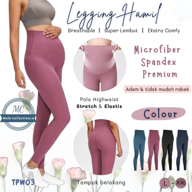 Legging Hamil Panjang Highwaist 03 Maternity Legging Celana Panjang Sport Ibu Hamil.