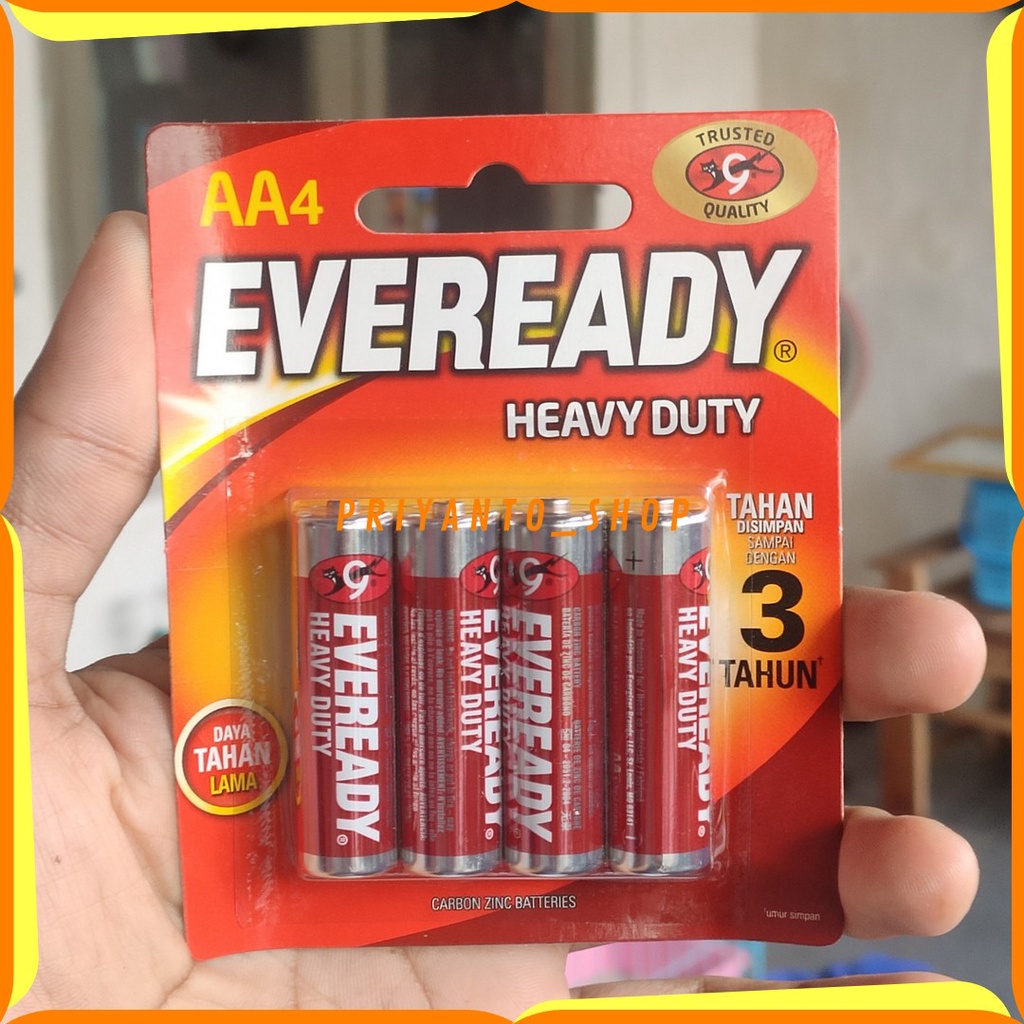 TERBAIK BATERAI EVEREADY A2 HEAVY DUTY A2 AA ASLI ISI 4 TAHAN LAMA ORIGINAL