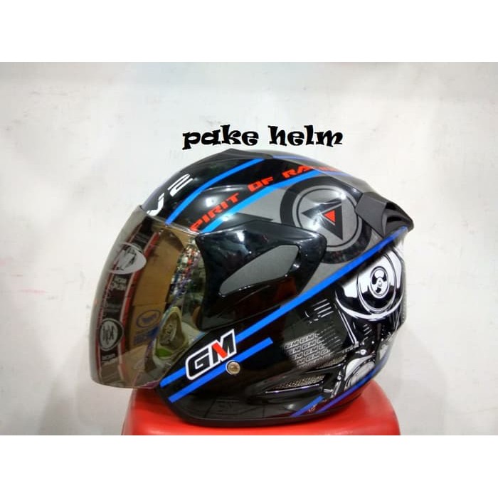 HELM GM FIGHTER MOTIF V2 BLACK BLUE