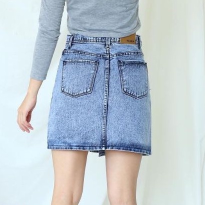 ROK JEANS PENDEK / MINI SKIRT BUTTON ALLSIZE