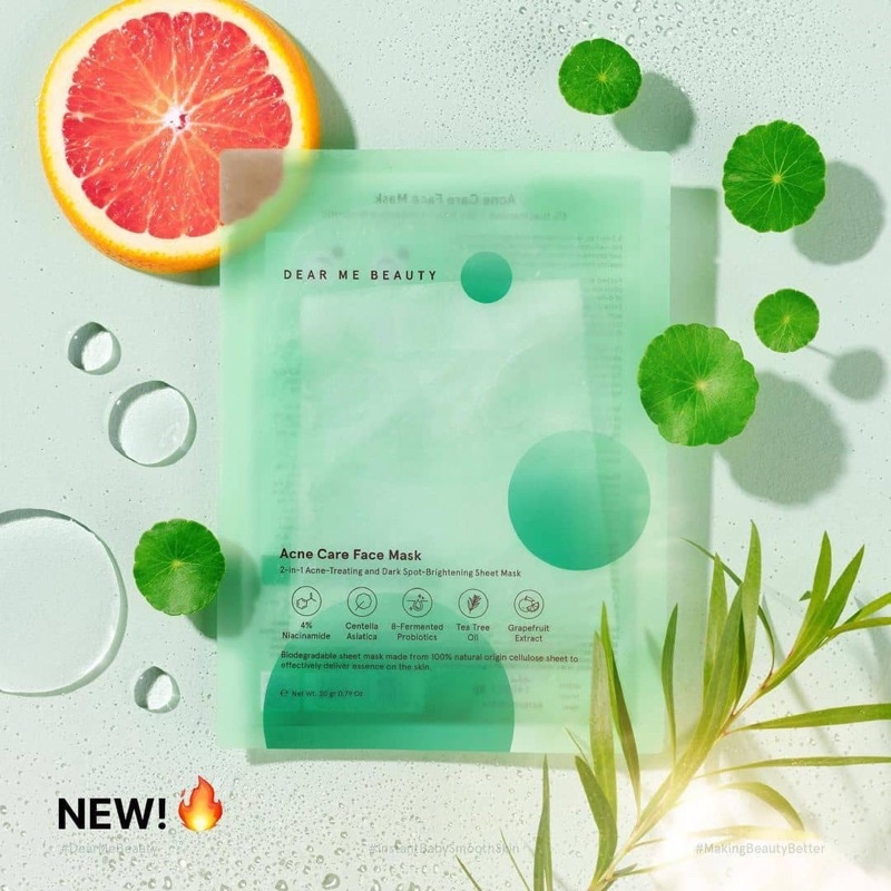 Dear me beauty Acne Care Face Mask 4% Niacinamide + Probiotic + Cica + Grapefruit Extract