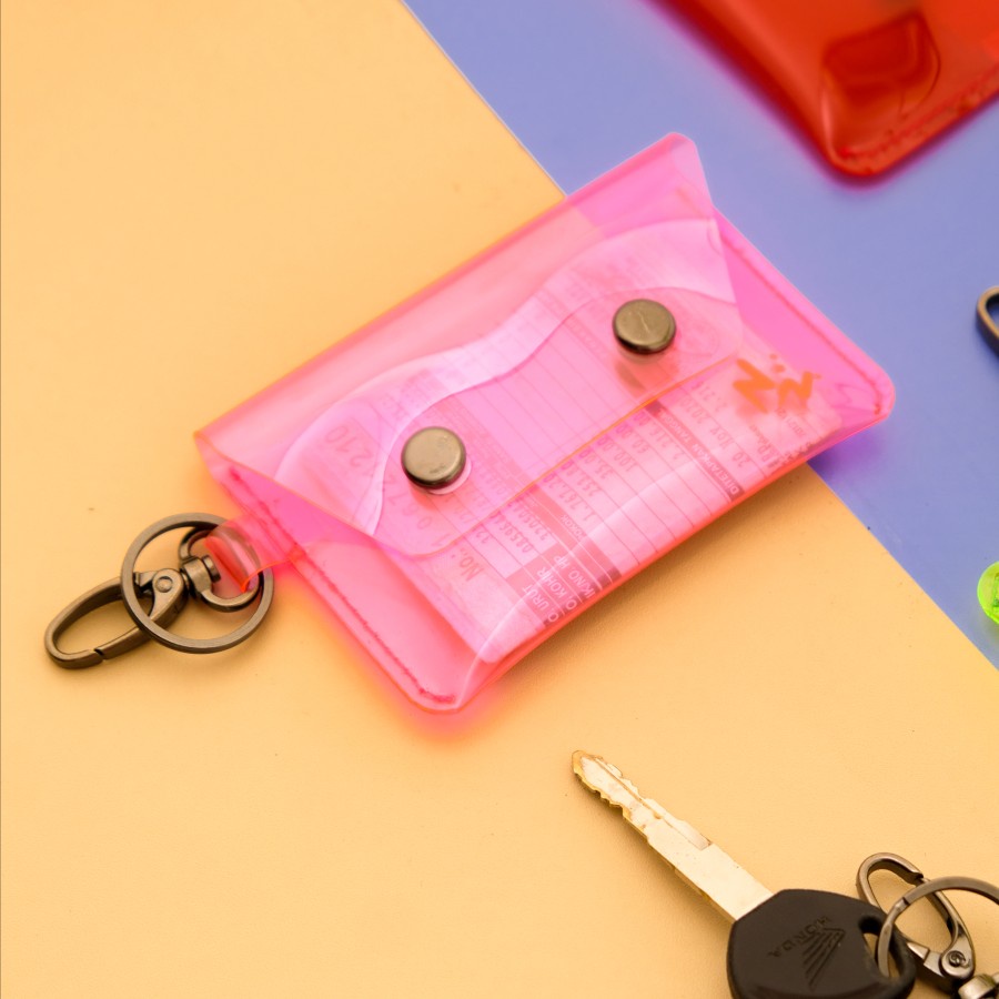 Dompet STNK Mika PVC transparan Gantungan Kunci Model Amplop - Enzet