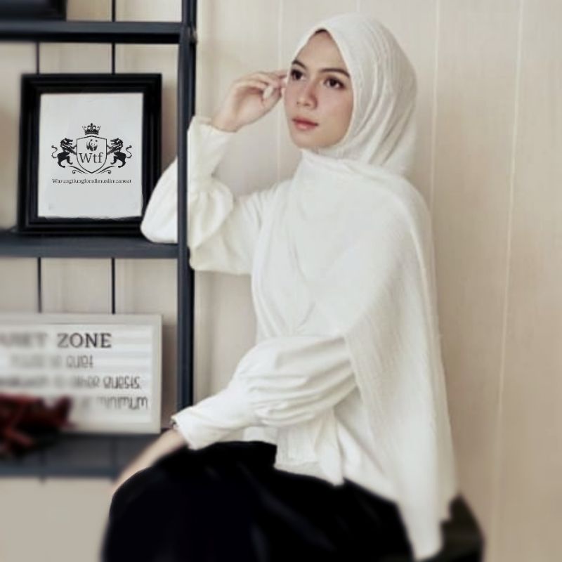 DISKON.! Pashmina FULL PLISKET || Pleated Shawl-Broken White