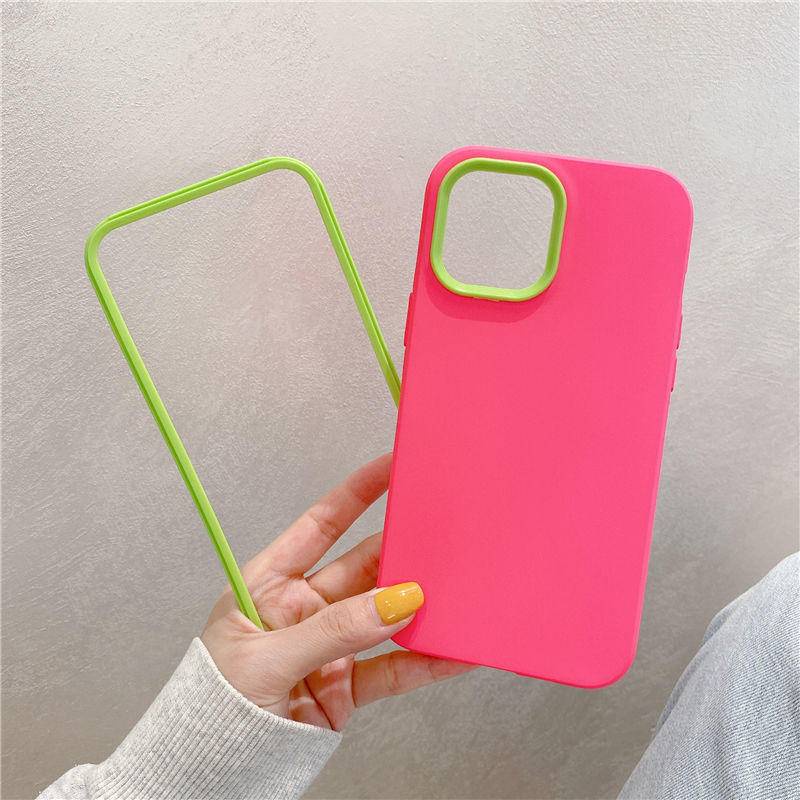 3 in 1 Soft Case Silikon Warna Permen Untuk iPhone 13 12 11 Pro Max