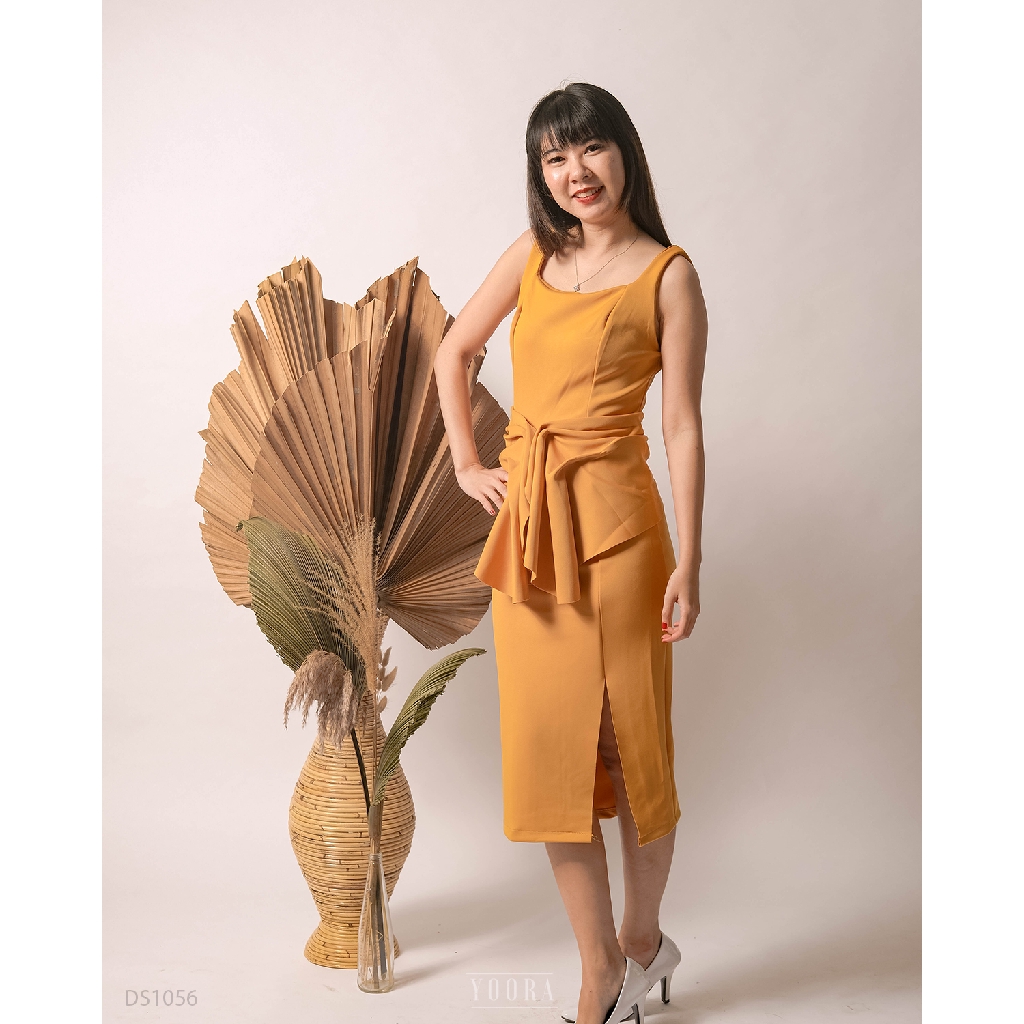 SALE Mustard MyYoora Shiny Bodycon Dress Scuba DS1056