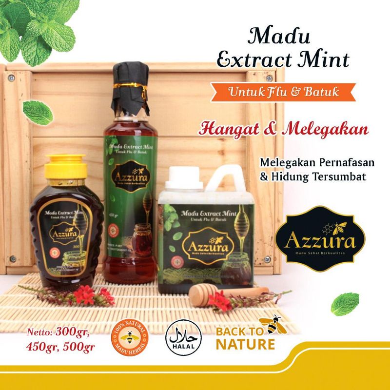 

Madu Extract Mint/Madu meredakan flu batuk/Madu Azzura extra mint 500g