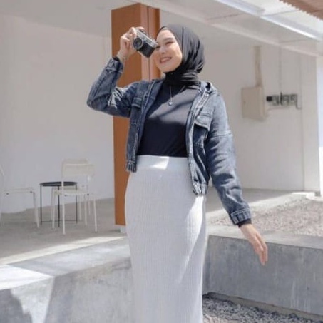 Jaket Jeans Oversize LD 110 - 150 // Jaket Jumbo Saku Wanita Sandwash Denim Premium-HOODIE POCKY SW HTM