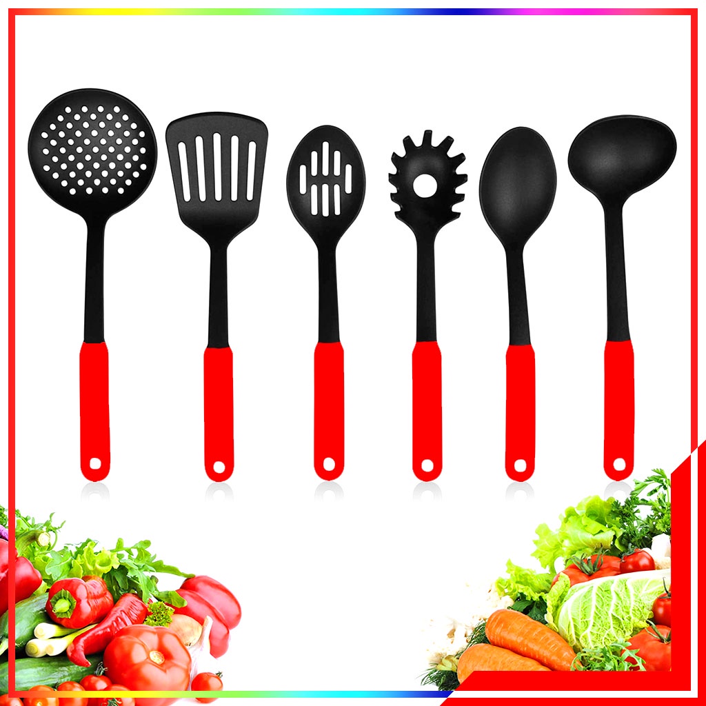 Kitchen Set Tool Spatula Set 6 In 1 - Peralatan Tumis Masak Centong Sutil Spatula Set Alat Masak Isi 6