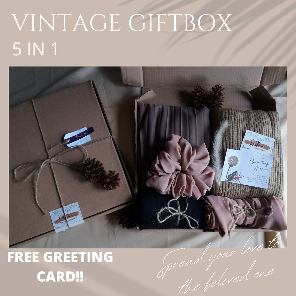 

[GET 5] Vintage Gift Box Termurah | Kado Ulang Tahun | Wedding | Kado Wisuda | Hampers Hijab Scrunch