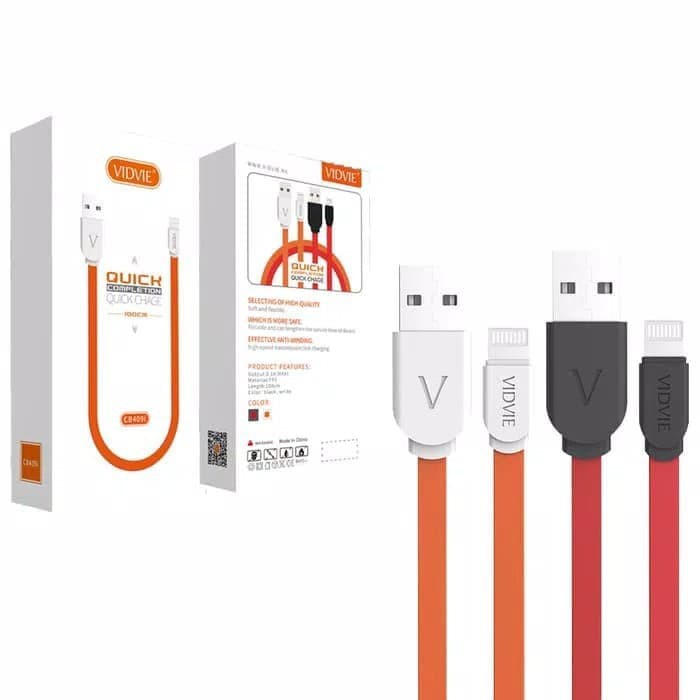 Cable data Charge VIDVIE Iphone lightning usb cb409 i5 2.1a Fast Charging 1m kabel