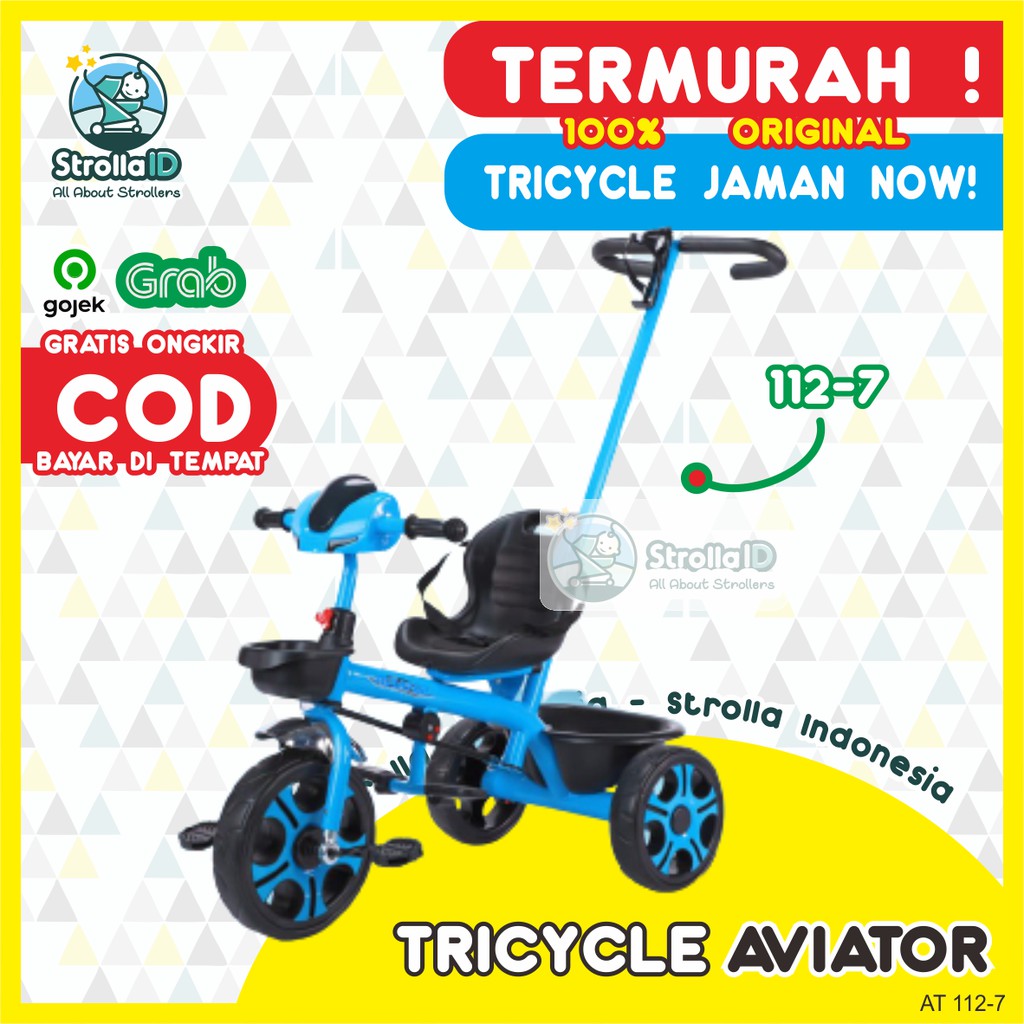 AVIATOR AT112 - AT105-7 Tricycle Sepeda BMX Stroller Microsmart Trike Sepeda Anak Bayi Sepeda Roda 3
