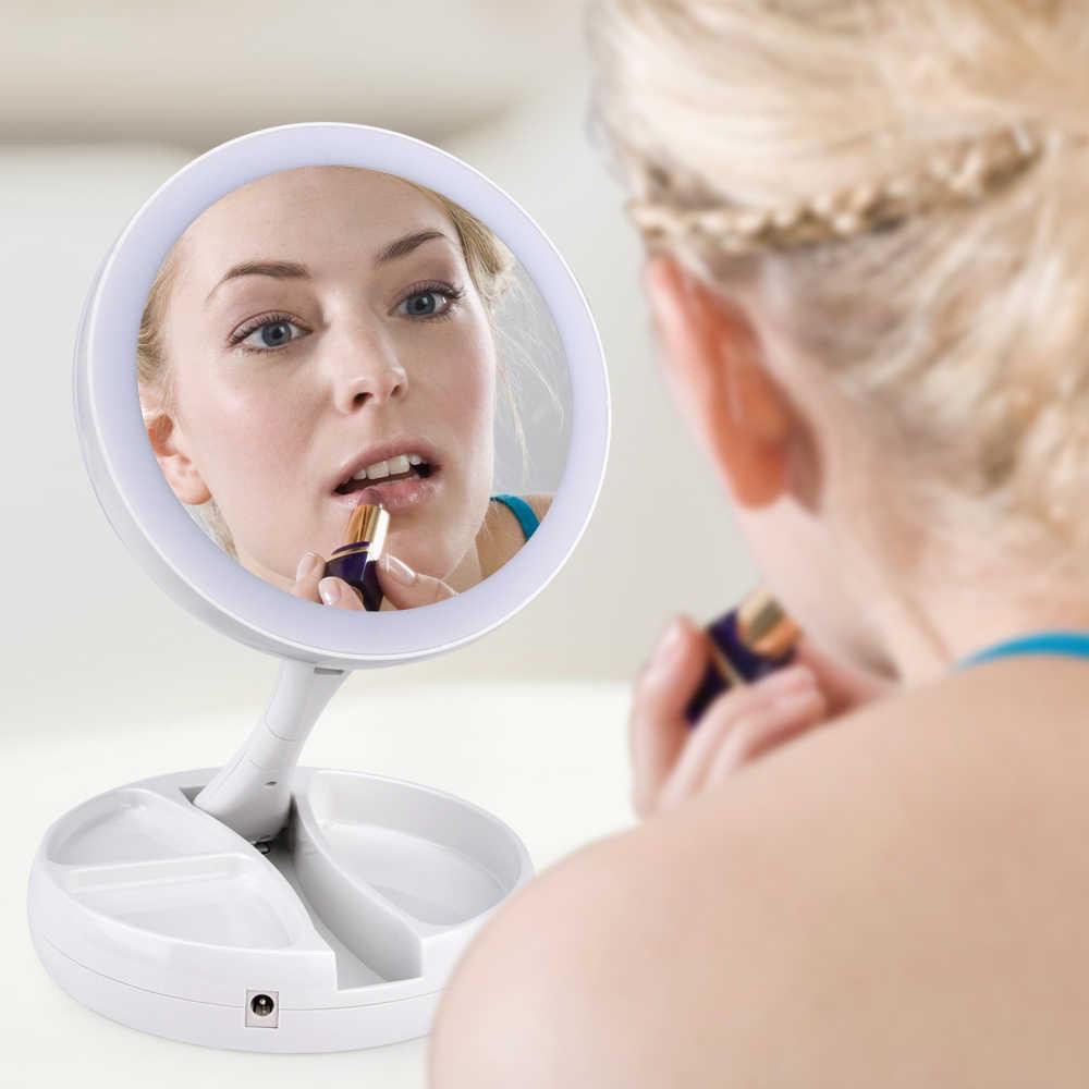 (BISA COD) 1 PCS Cermin Make Up Led Lipat My Fold Away Mirror Tempat Alat Rias Kaca Lampu Portable