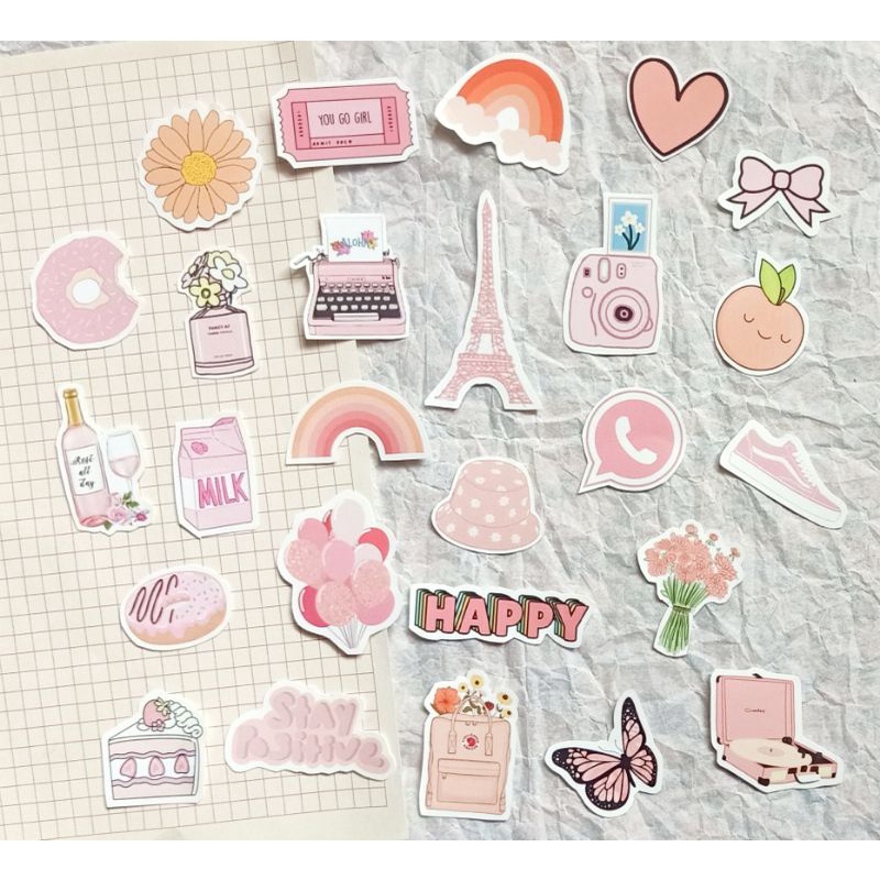 

(NEW) STICKER DECO AESTHETIC PEACH BAHAN VINYL TAHAN AIR