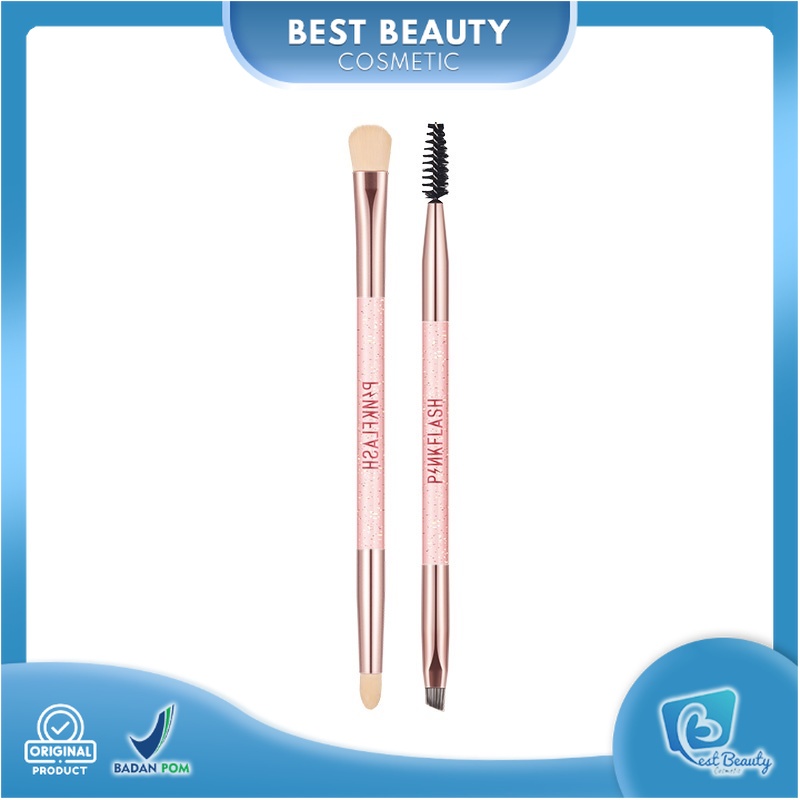 ★ BB ★ PINKFLASH Multi-use Duo Makeup Brush - Professional Makeup Tool - Kuas Makeup - Kuas Alis - Eyebrow Brush - PF T04 | PINK FLASH