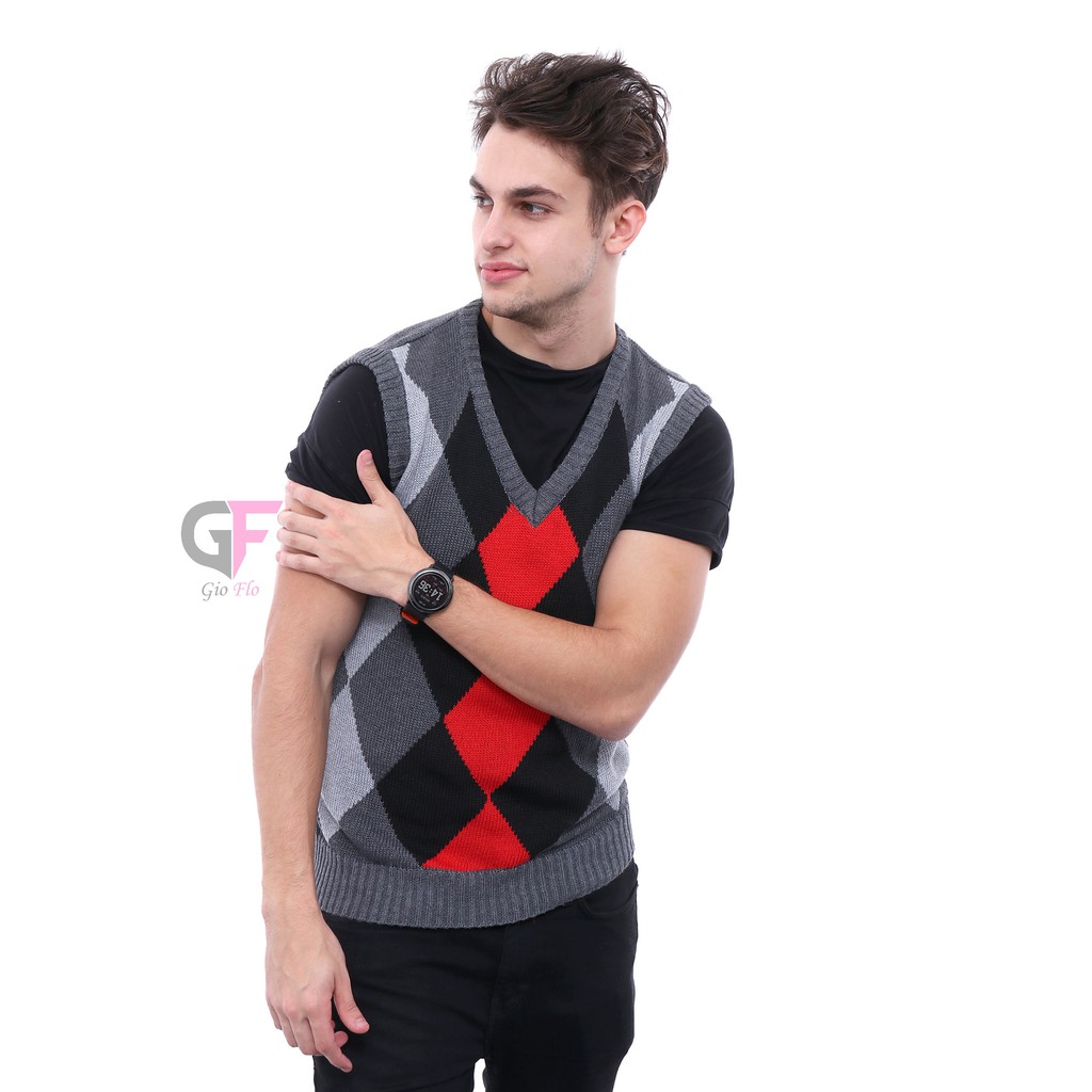 GIOFLO Outerwear Pria Rompi Simple Smart Casual Abu Tua / ROM 264