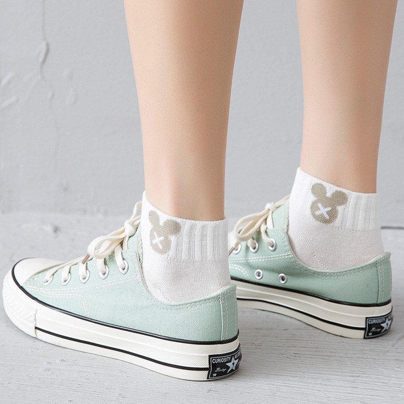MURMURE.ID | KAOS KAKI WANITA UNISEX RENDA SOCK IMPORT KUALITAS PREMIUM MOTIF MIKI SMILE CS035 CS036-8