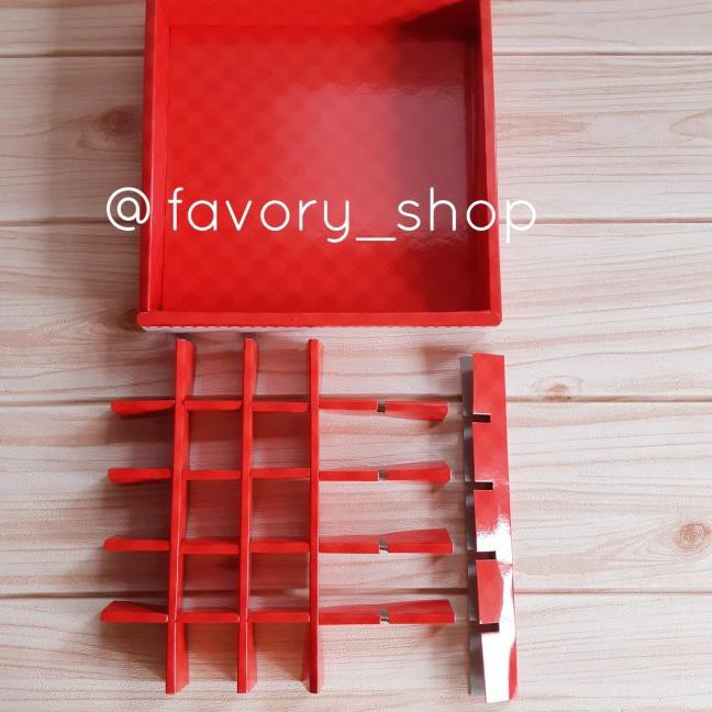 

・ CKW Box Sekat 21,5x21,5 Red /Kemasan Cookies Nastar Coklat (5pcs) Best Product¯