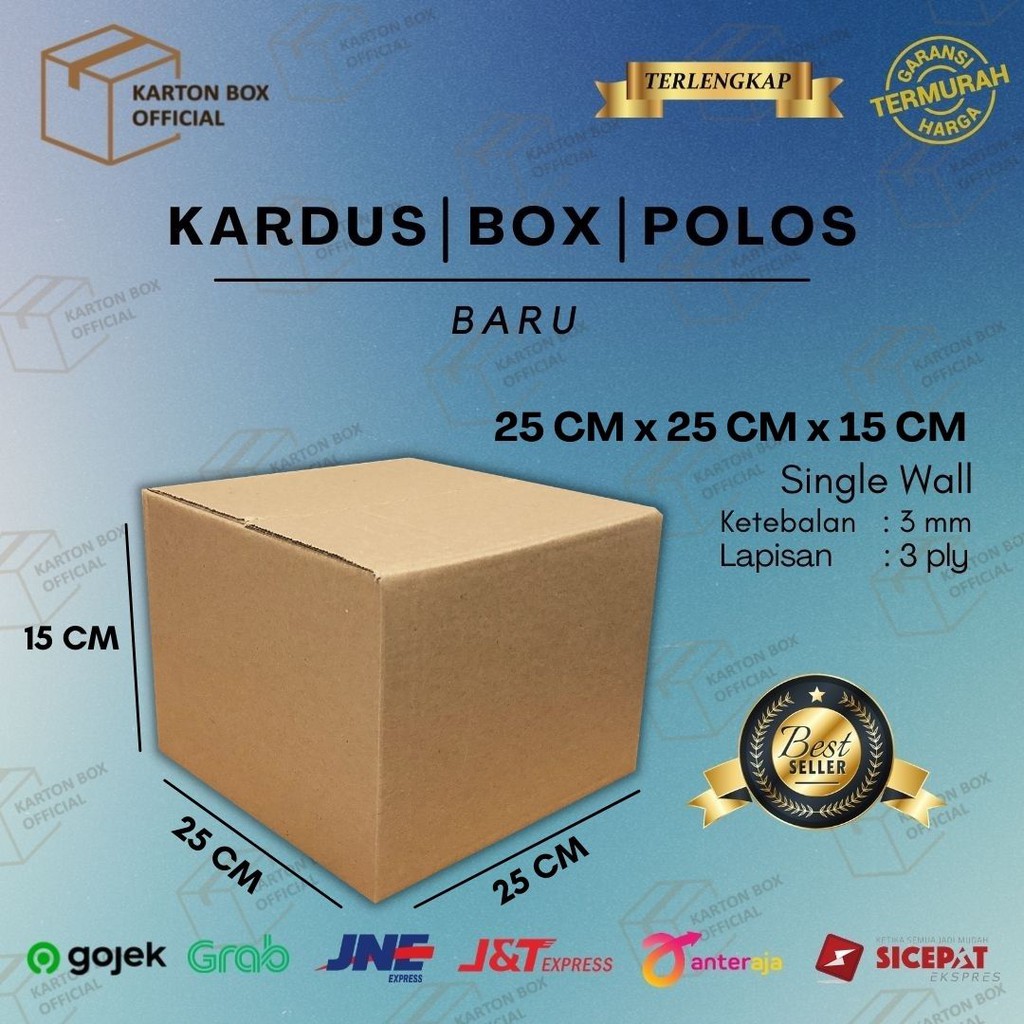 

Kardus Karton Box 25x25x15 CM Kotak Dus Packing Polos