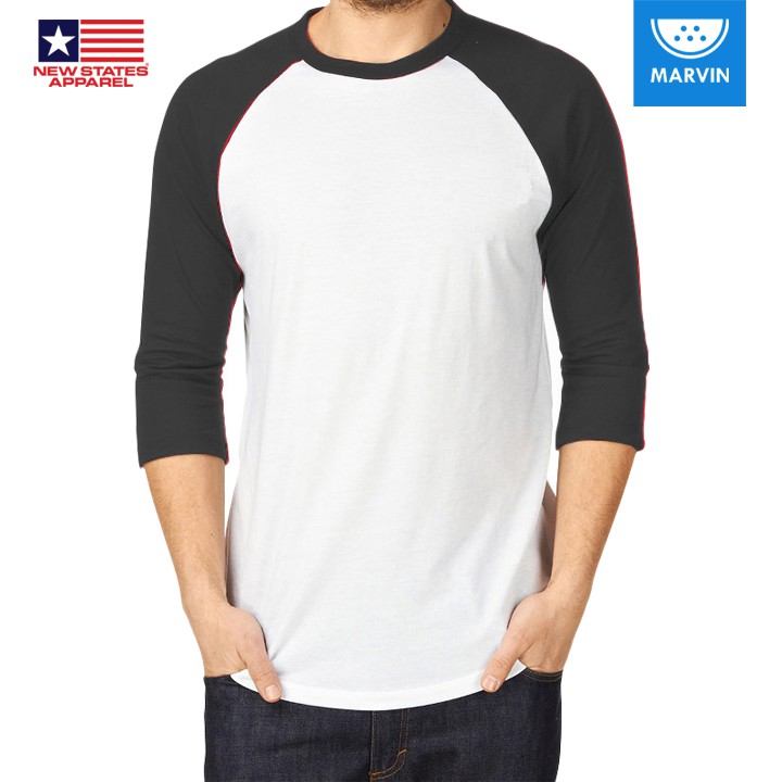 NSA Cotton Raglan 7260 White/Charcoal pod print on demand satuan