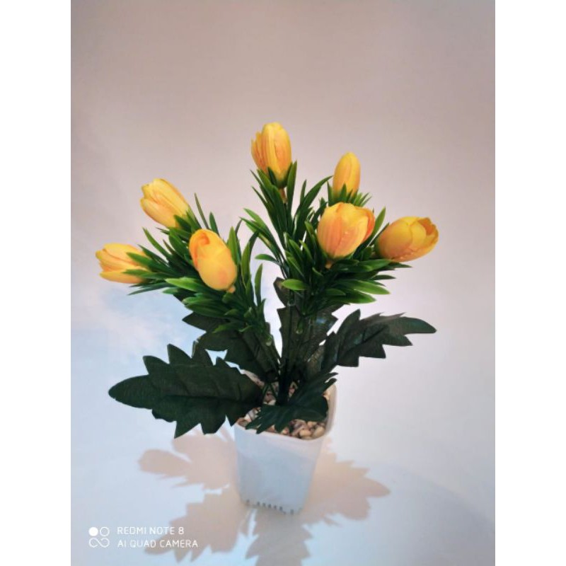 rangkaian bunga tulip plastik tanaman artificial