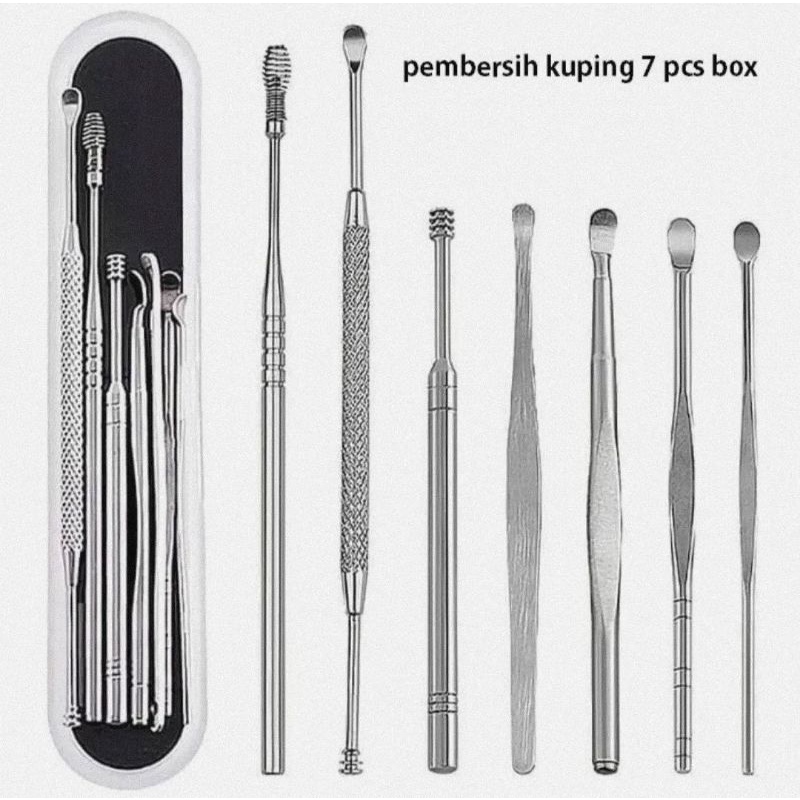 ALAT PEMBERSIH TELINGA STAINLESS 7 IN 1