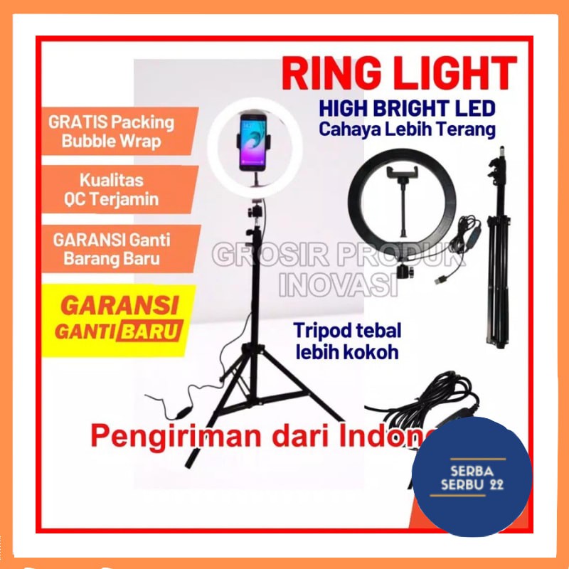 RingLight 26cm Untuk Live Streaming Vlogger Video LED dan Lampu LED Studio Foto