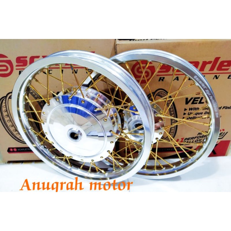 Scarlet velg jari jari ring 14 paket uk depan 140x14 - uk belakang 160x14 buat motor matic Mio M3/Fi