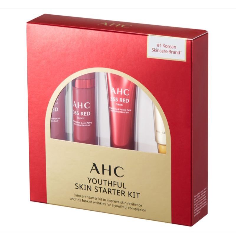 [Free GIFT] AHC 365 Red Youthful Skin Starter Kit Toner Serum Cream Eye Cream