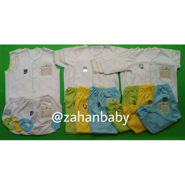 TERMURAH BERKUALITAS PAKET isi 18bh Baju Bayi Baru Lahir New Born Putih Warna Polos Lembut Katun SNI