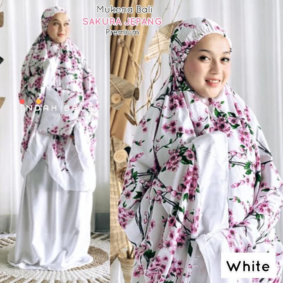 Mukena Bali Motif Sakura super jumbo