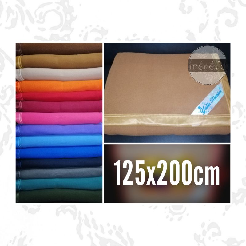MURAH LEBAY Selimut Yatis Blanket Bulu Flanel Fleece Polos Anak, Dewasa Sedang 125x200cm untuk