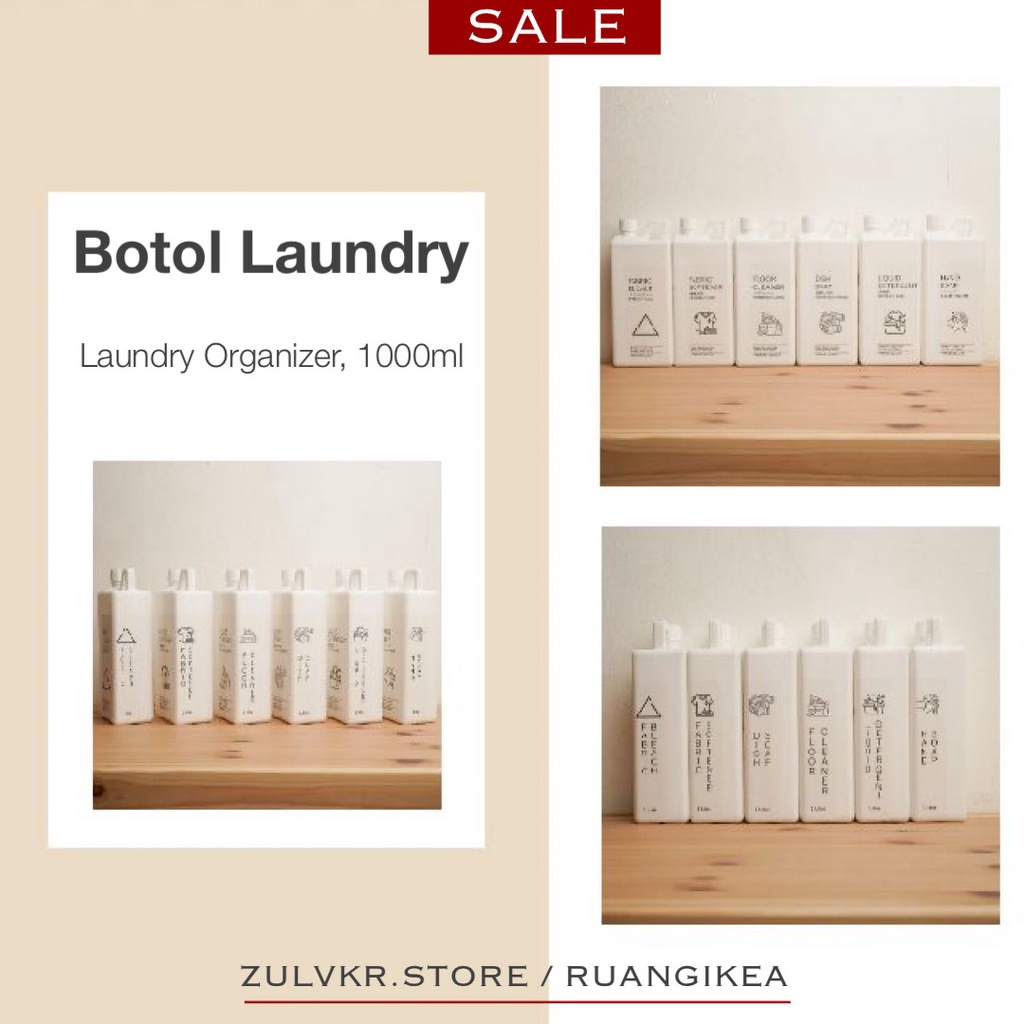[V1.3] Botol laundry aesthetic refill Botol Sabun Cair LAUNDRY ORGANIZER - JERIGEN DETERJEN SABUN RE