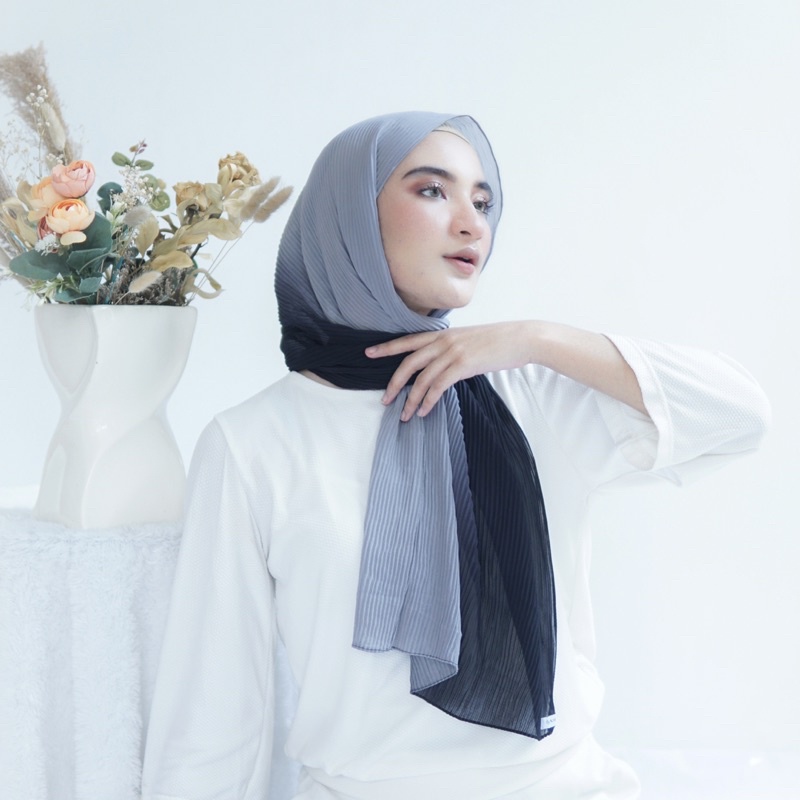 Anna pleats ombre/pashmina gradasi/pashmia plisket tanpa garis tengah-8