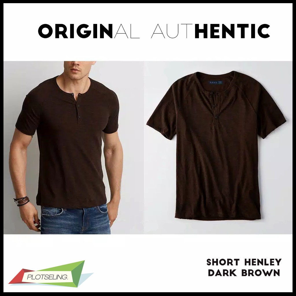 Kaos Polos Oblong HENLEY Pria Lengan Pendek IMPORT COTTON PREMIUM QUALITY - SHORT HENLEY ORIGINAL