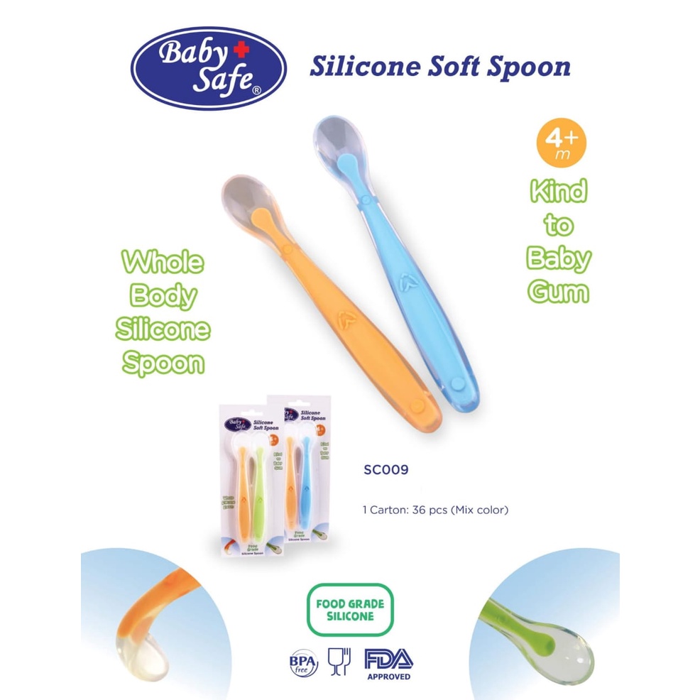 Castle - Baby Safe Silicone Spoon Set 2pcs SC009 - Sendok Makan Bayi