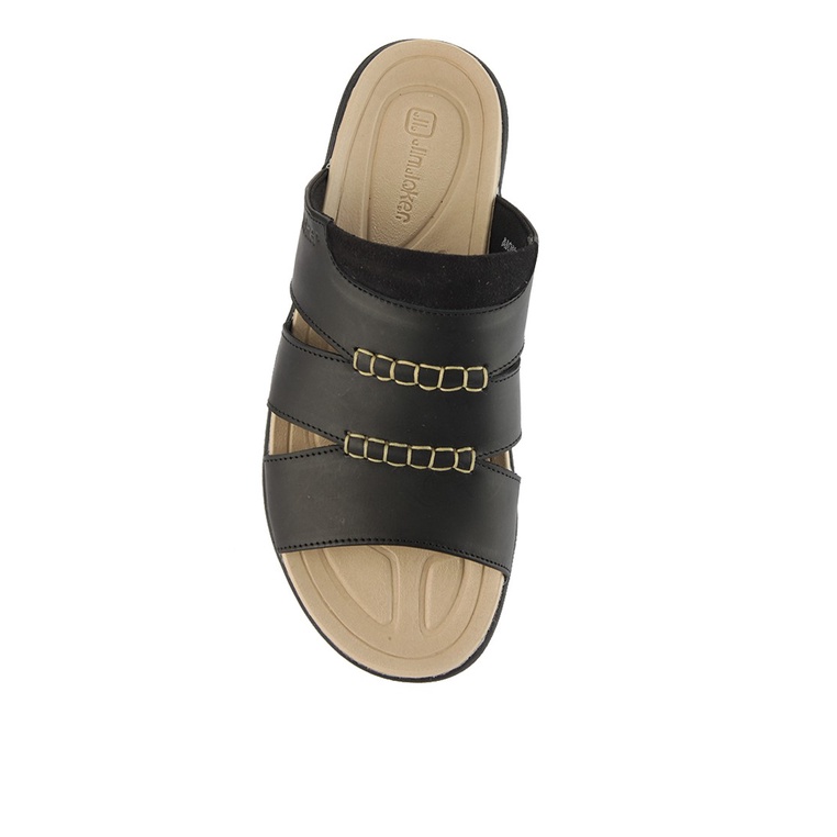 SANDAL CASUAL JIM JOKER PRIA ORIGINAL SLIDE KULIT BRANDED HITAM JJ43