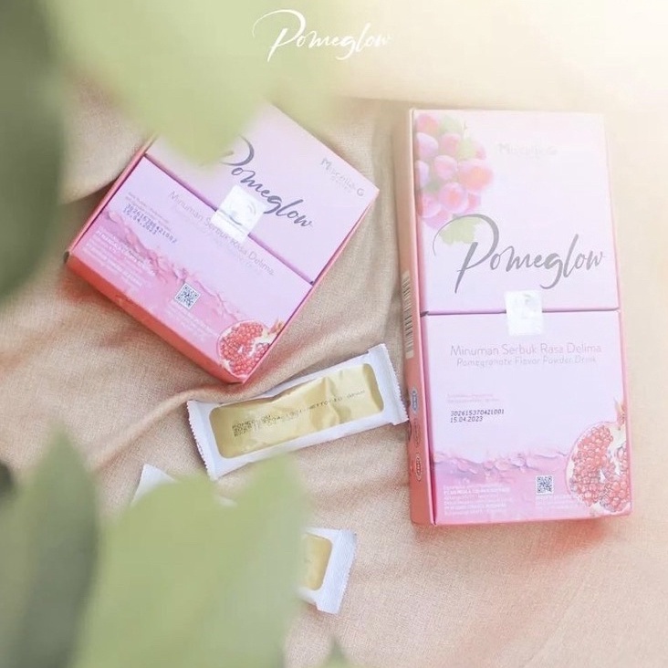 POMEGLOW COLLAGEN Pome Glow Original Kolagen Minuman Colagen Pencerah Kulit Pouch isi 10 & 18 Sachet