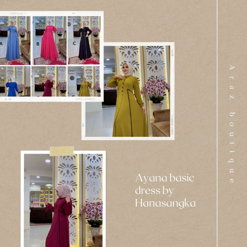 Gamis polos/Ayana basic dres by Hanasangka/Ayana dress by Hanasangka/Ayana basic dress by Hanasangka