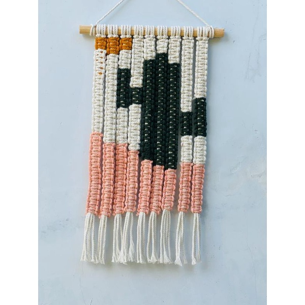 READY STOK) macrame hiasan dinding cacktus / macrame wall hanging (HD 016)