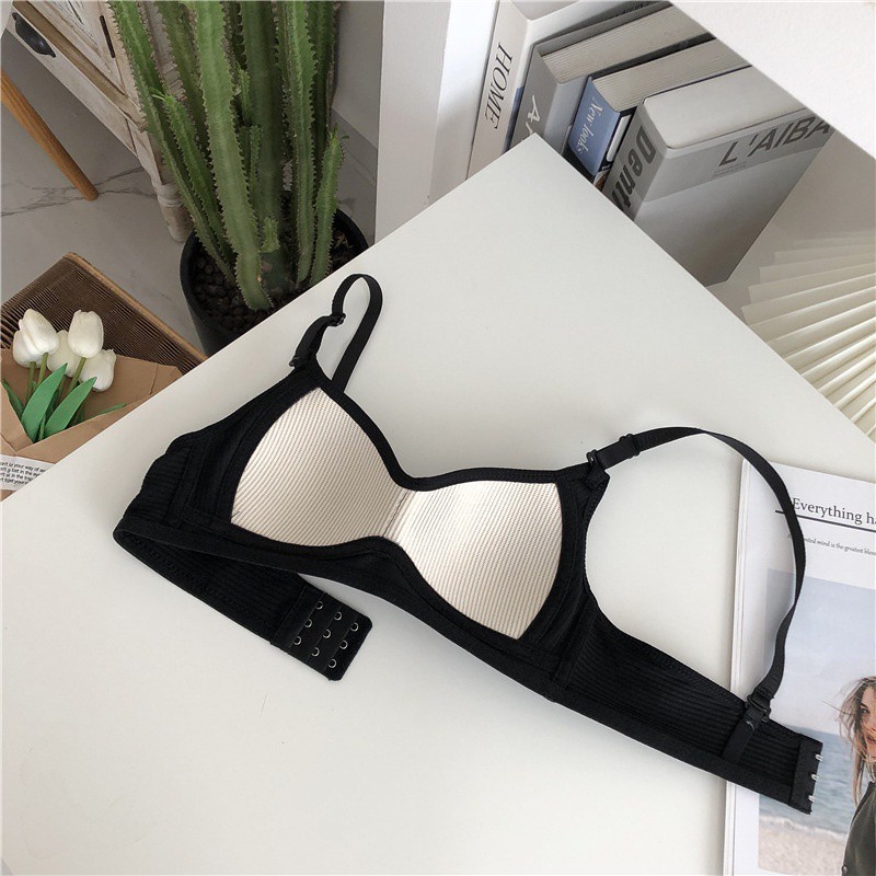 GO! BR484 BH Bra motif garis lurus Push Up Style Senam Zumba Yoga Pakaian Dalam Wanita Import