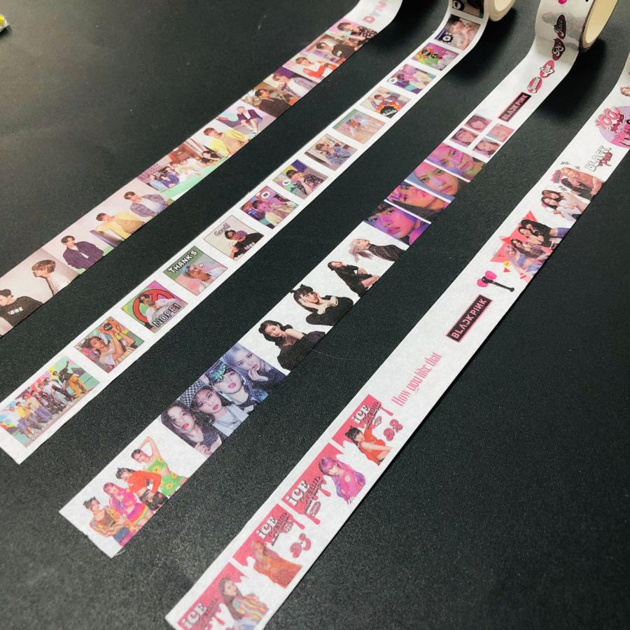 Stiker Kertasselotip Washi Gambar Kpop BTS Dynamite Blackpink Untuk Dekorasi Album Foto DIY