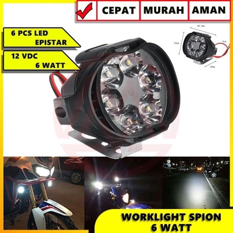 lampu tembak 6led sorot 12v universal tahan air