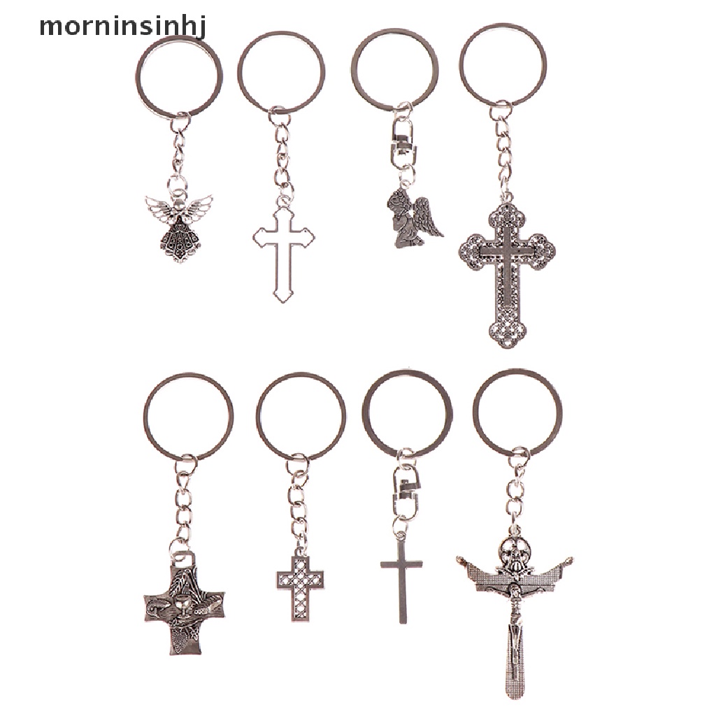 Mornin 1pc Kalung Rantai Dengan Liontin Salib Yesus Kristen