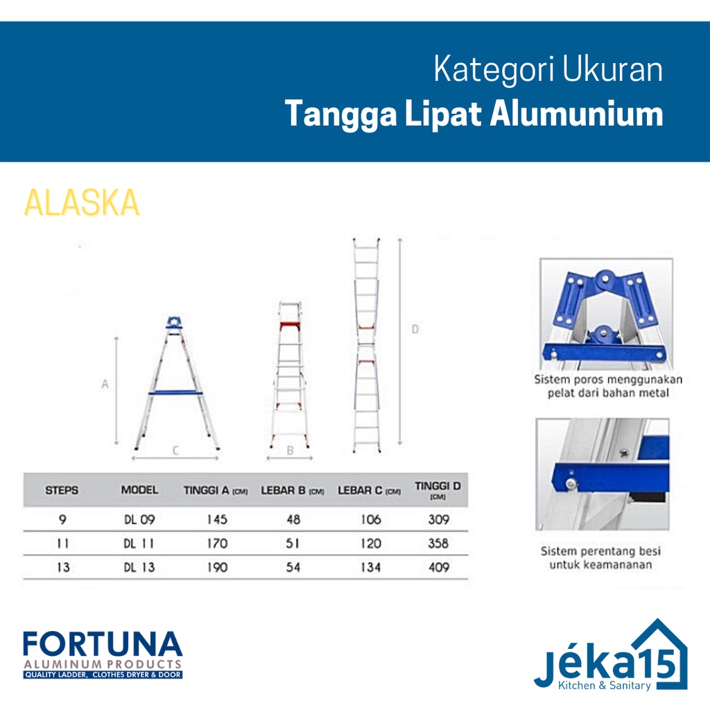 TANGGA ALUMUNIUM LIPAT | FORTUNA ALASKA | FORTUNA ALITMA