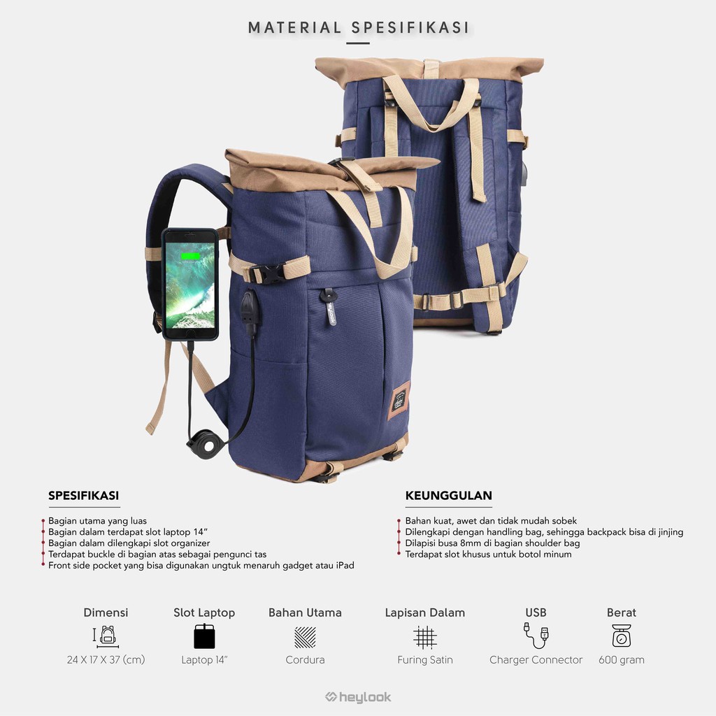 HEYLOOK Project - (Paket Hemat Pelajar) Tas Ransel Wanita Backpack ECLIPSE Tas Punggung Tas Laptop Wanita Tas Sekolah