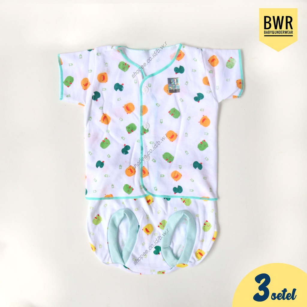 [ 3 setel ] Setelan Shankusen Baju PENDEK + Celana POP | Setelan Bayi Newborn Pino Piko - Bwr IX