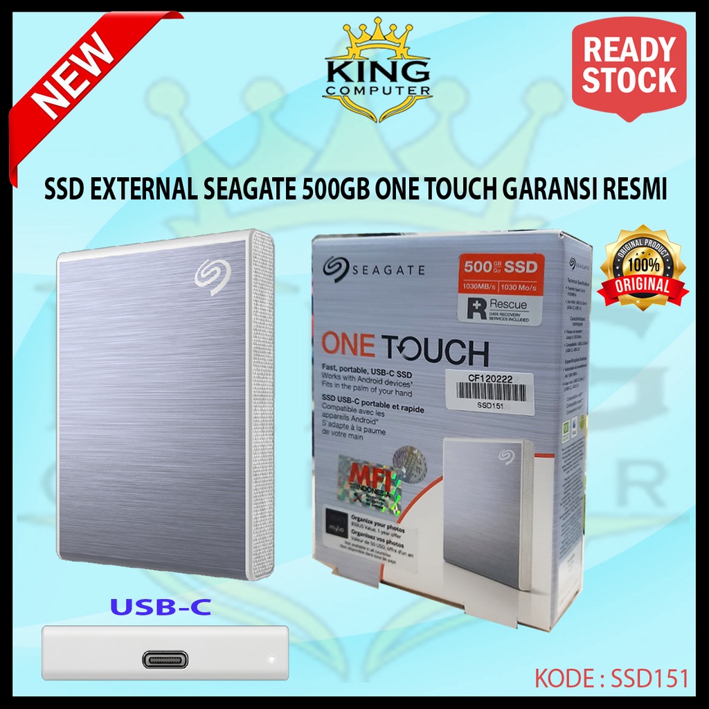 Ssd External Seagate 500gb ONE TOUCH Garansi Resmi
